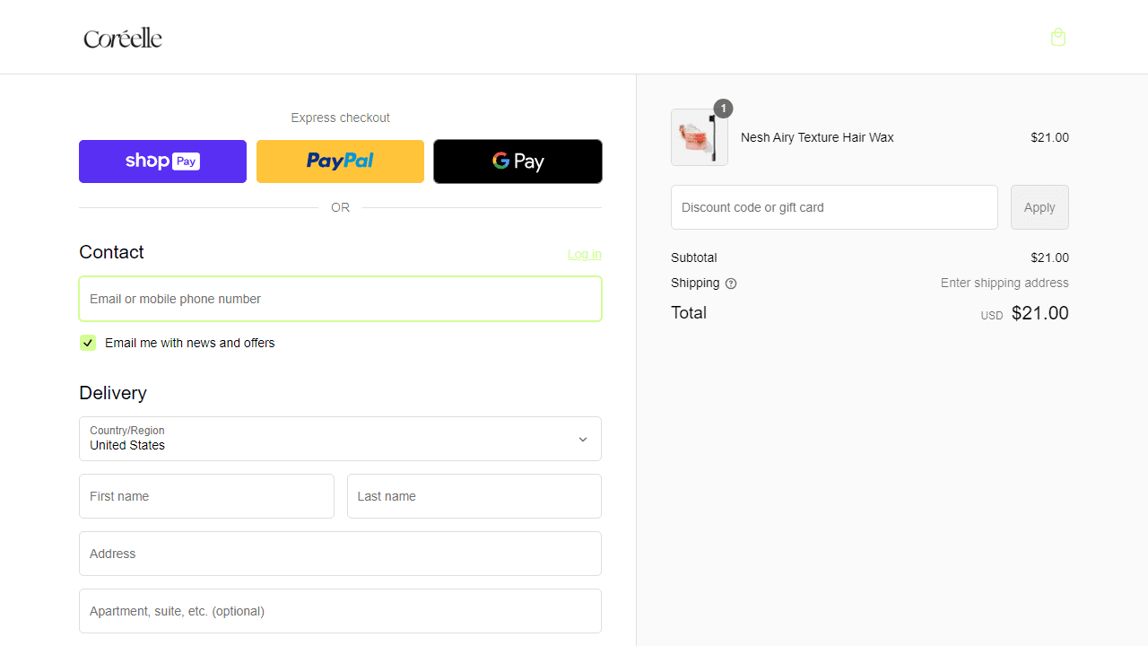 How to apply Coreelle coupon code